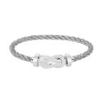 FORCE LARGE HORSESHOE CLASP METAL BRACELET - 1. Silver wire rope