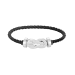 FORCE LARGE HORSESHOE CLASP METAL BRACELET - 2. Storm gray nylon rope