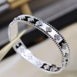CLOVER BRACELET 8MM DIAMONDS - Silver, 16