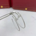 JUSTE EARRINGS FULL DIAMONDS 1.8MM - Silver