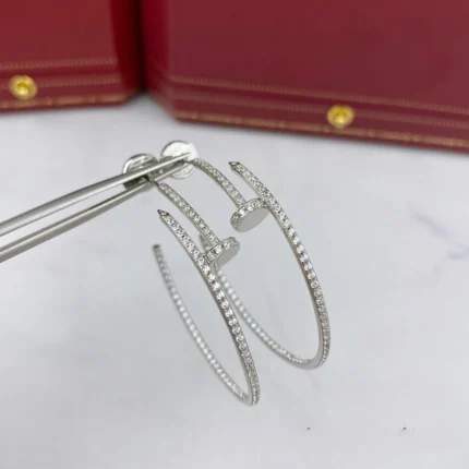 JUSTE EARRINGS FULL DIAMONDS 1.8MM - Silver