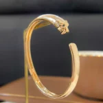 PANTHERE GOLD DIAMOND OPEN BRACELET - 17