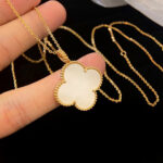 CLOVER 25MM MOP LARGE PENDANT NECKLACE - Rose Gold