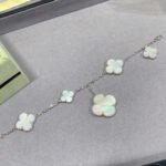 CLOVER 5 MOTIF WHITE MOP SILVER BRACELET - 19