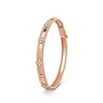 CLOVER BRACELET 4MM DIAMONDS - Rose Gold, 16