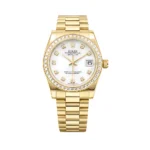 Aud.emars Piguet Watch | Royal Oak Yellow Gold White Diamond Dial