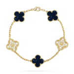 CLOVER 5 MOTIF PIETERSITE BRACELET COLLECTION - Gold,, Diamond