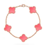 CLOVER 5 MOTIFS PINK MOP BRACELET COLLECTION - Rose, 19