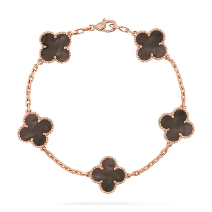 CLOVER 5 MOTIF GRAY MOP BRACELET COLLECTION - Rose, 19