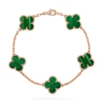 CLOVER 5 MOTIF MALACHITE BRACELET COLLECTION - Rose