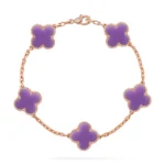 CLOVER 5 MOTIF LIGHT PURPLE BRACELET COLLECTION - Rose, 19