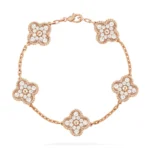 CLOVER 5 MOTIF LASER BRACELET COLLECTION - Rose-Diamond, 19