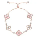 CLOVER 5 MOTIF PINK BLUE RED WHITE BRACELET - Sakura Pink