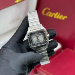 Car.tier Watch | Santos de Car.tier silver & Graduated Green Dial - Image 4