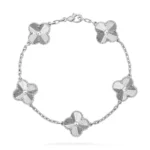 CLOVER 5 MOTIF LASER BRACELET COLLECTION - Silver, 19