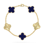 CLOVER 5 MOTIF LAPIS LAZULI BRACELET COLLECTION - Gold,, Laser