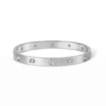 LOVE BRACELET 6.1MM 10 DIAMONDS - Silver, 16
