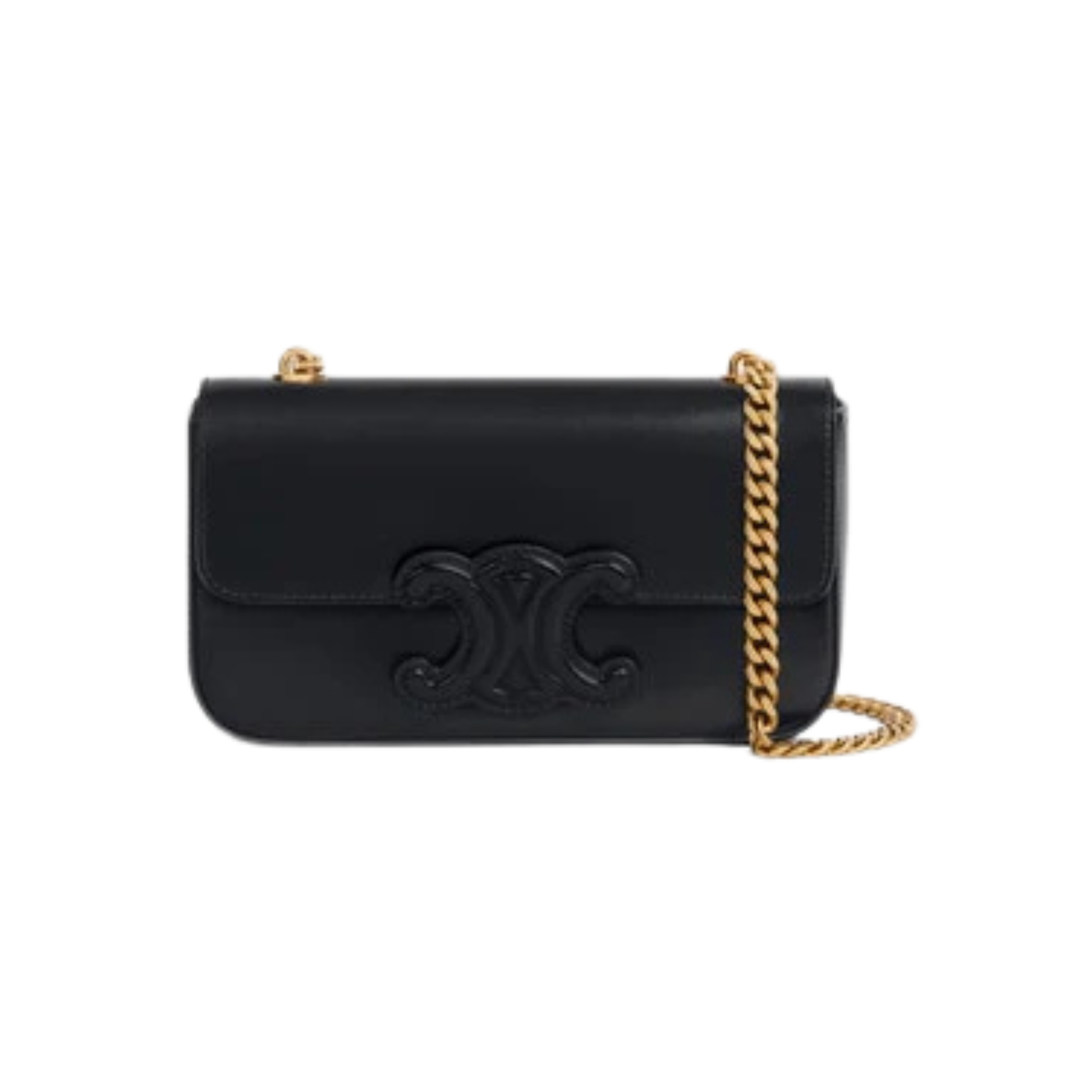 Celine-Bag-Cuir-Triomphe-Chain-Shoulder-Black-1 Cel.ine Bag | Cuir Triomphe Chain Shoulder Black - Image 1