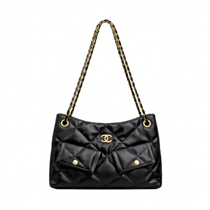 Chan.el Bag | 25 Small Hobo Bag Suede Black