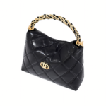 Chan.el Bag | 24B Mini Top Handle Bag with Chain in Black - Image 3