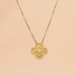 CLOVER 15MM BRONZING NECKLACE - Rose Gold
