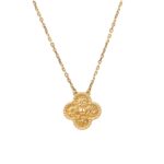 CLOVER 15MM BRONZING NECKLACE - Gold