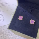 CLOVER MINI 9.5MM PURPLE VIOLET EARRINGS - Gold