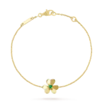 FRIVOLE GOLD FLOWER PINK MALACHITE BRACELET - Malachite