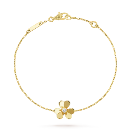 FRIVOLE GOLD FLOWER PINK MALACHITE BRACELET - Diamond