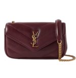 Saint Laurent | Loulou Mini Bag In A Burgundy Or Red Hue - Image 3