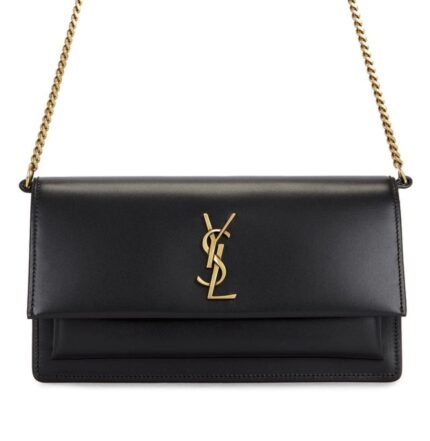 Saint Laurent | Sunset Bag.made From Smooth Or Crocodile-embossed Calfskin Leather