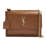Saint Laurent | Medium Sunset Shoulder Bag Brown Tan