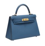 Her.mès | Mini Kelly 20 Sellier Handbag In A Deep Blue Hue With Gold Hardware - Image 3