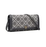 Tory Burch | T Monogram Jacquard Wallet Crossbody In The Color Tory Navy - Image 3