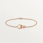 LOVE BRACELET DOUBLE RING - 16, Rose Gold