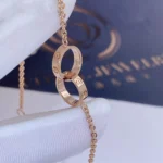 LOVE BRACELET DOUBLE RING - 19, Rose Gold