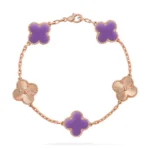 CLOVER 5 MOTIF VIOLET BRACELET COLLECTION - Rose-Laser, 19