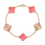 CLOVER 5 MOTIFS PINK MOP BRACELET COLLECTION - Rose-Laser, 19