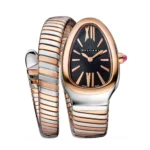 Bvl.gari Watch | Serpenti Tubogas Two-Tone Black Dial