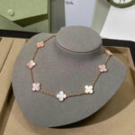 CLOVER 10 MOTIFS PINK MOP NECKLACE - Rose Gold