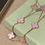 CLOVER 10 MOTIFS PINK MOP NECKLACE - Rose Gold