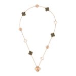 DETACHABLE CLOVER 15(11+4) FLOWER ROSE GOLD NECKLACE SET