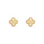 CLOVER MEDIUM 1 MOTIFS LASER EARRINGS - Gold