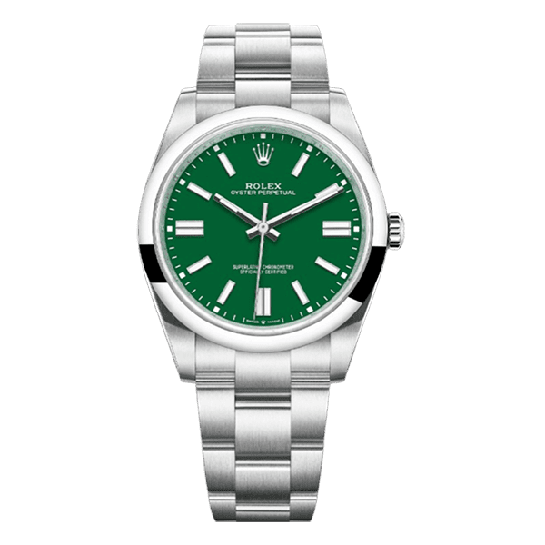 Rolex Oyster Perpetual Green Index Dial Luxury Designer Watch