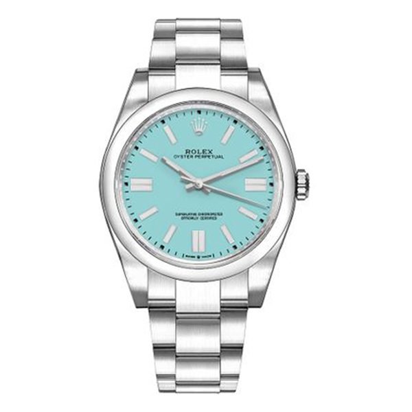 Rolex Oyster Perpetual Turquoise Blue Luxury Designer Watch