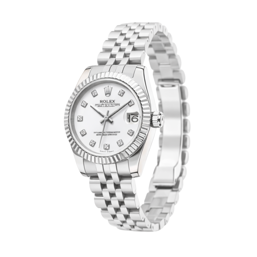 Rolex Datejust White Diamond Dial Luxury Designer Watch - Image 2