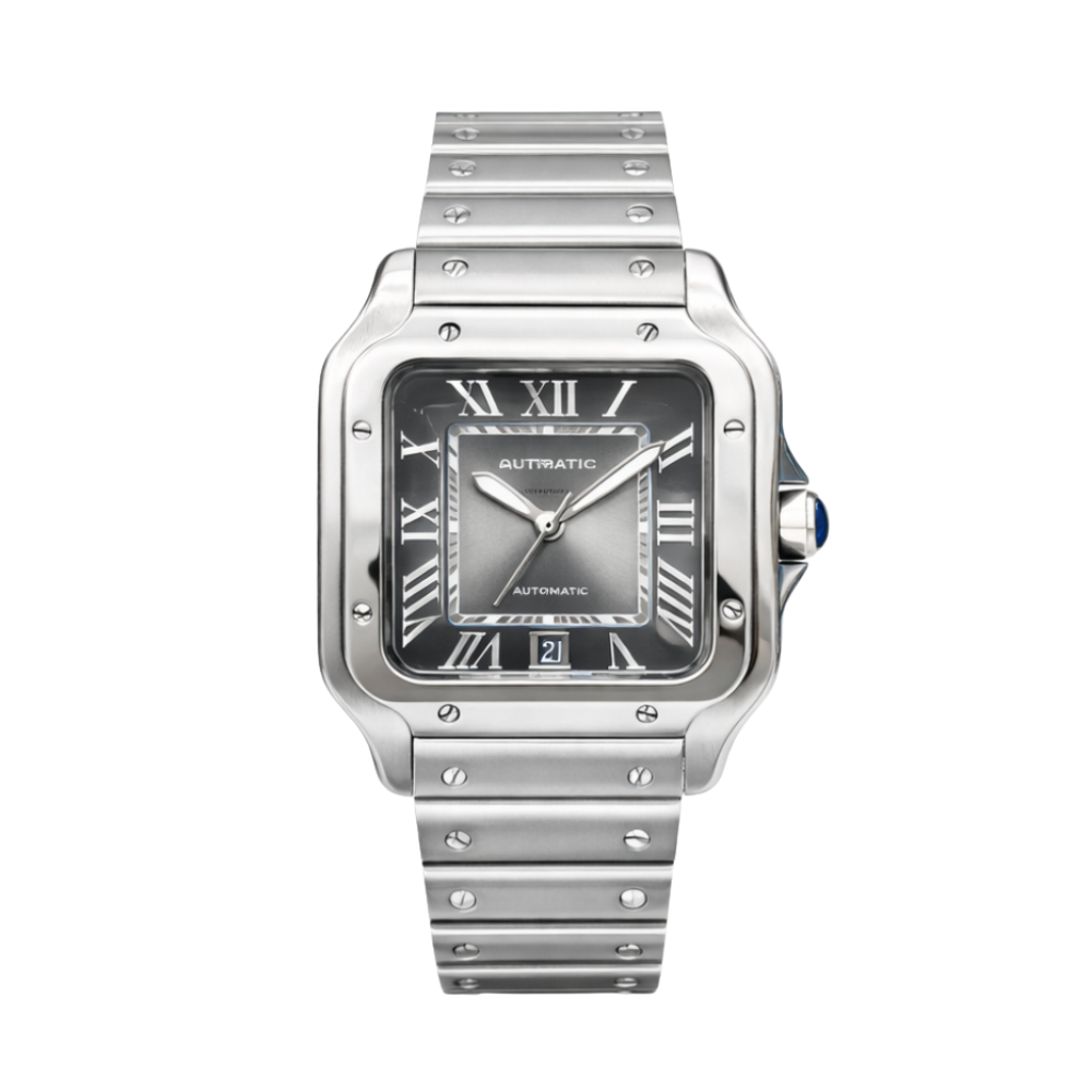 Cartier Santos de silver & Graduated Green Dial Luxury Designer Watch