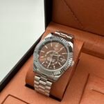 Rolex watch silver with brown