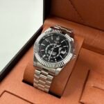 Rolex watch silver with black