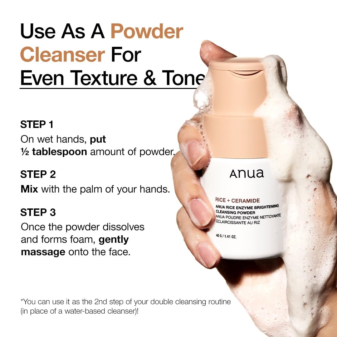 Anua Rice Enzyme Brightening Cleansing Powder, 40g - Image 3